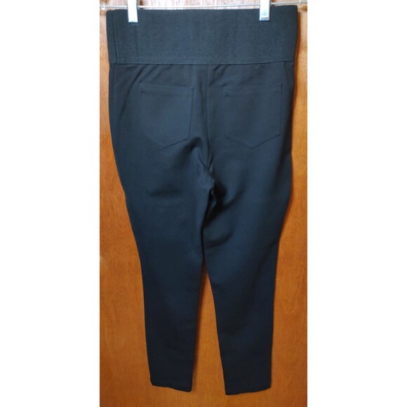 TRIBAL size 6 black knit pull-on pants elastic waist back pockets high rise - Picture 2 of 4